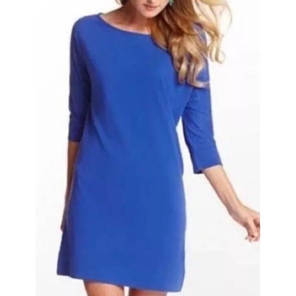 Lilly Pulitzer Women Cassie Dress Cobalt Blue 100% Pima Cotton Size Smal A010410